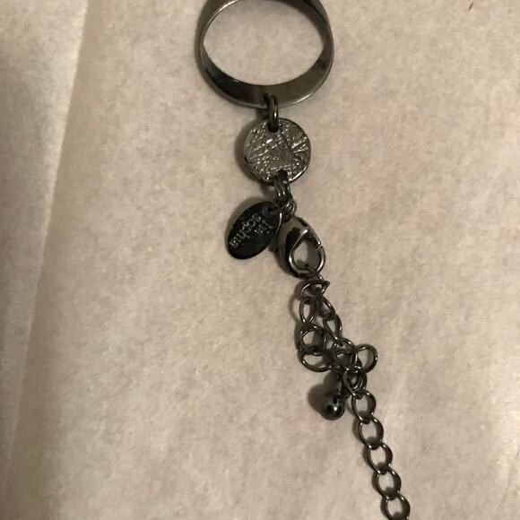 Lia Sophia "Imprint" Hematite Tone Necklace 35-38” - Picture 3 of 5